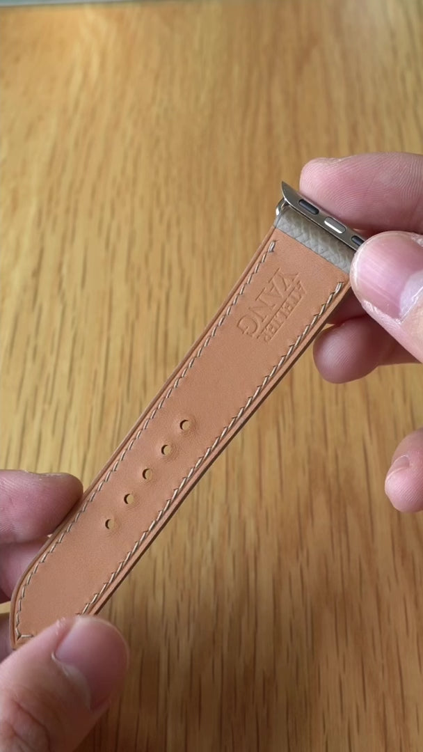 Apple Watch Taupe Epsom strap.